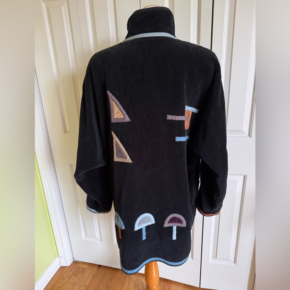 ANNIKKI HARVINEN Women Black Cotton Velour Jacket L - Picture 2 of 10
